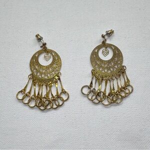 Goldtone Dangle Tassles Earrings ,vintage
